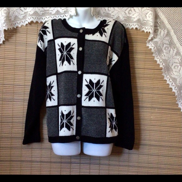 Christopher & Banks snowflake cardigan EUC - Picture 3 of 13